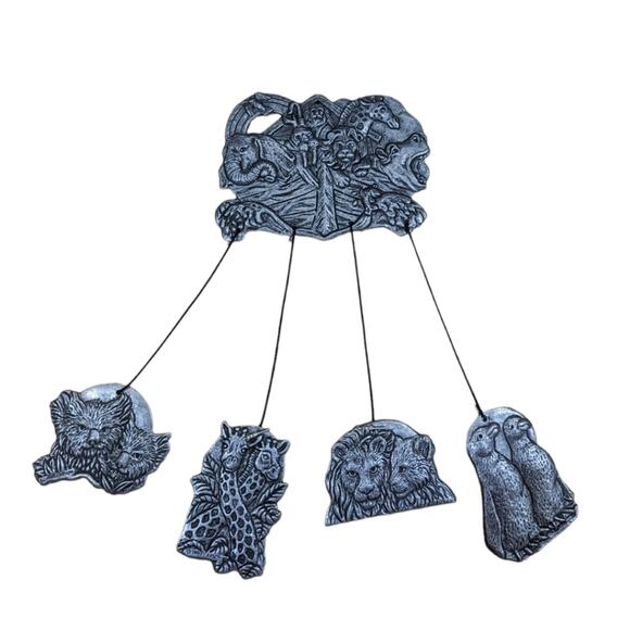 Vintage 1993 Carson Pewter Noah's Ark Windchime - Picture 2 of 7